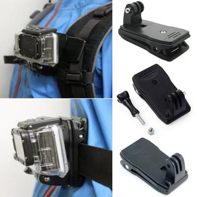 Action Camera Holder Backpack Clip 360-degree Rotation Firm Grip Stable Support Versatile Action Camera Clip for Gopro Hero4/3+/3/2 for Mountain