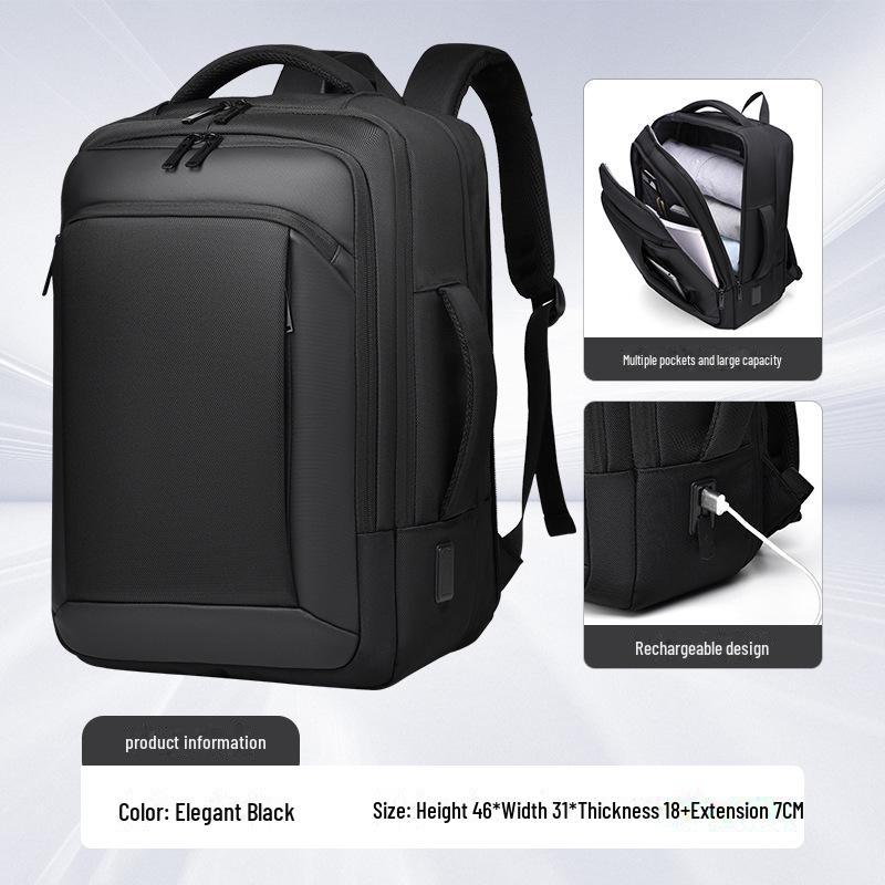 Men's Large Capacity Waterproof Fashion Backpack for Travel & Commute