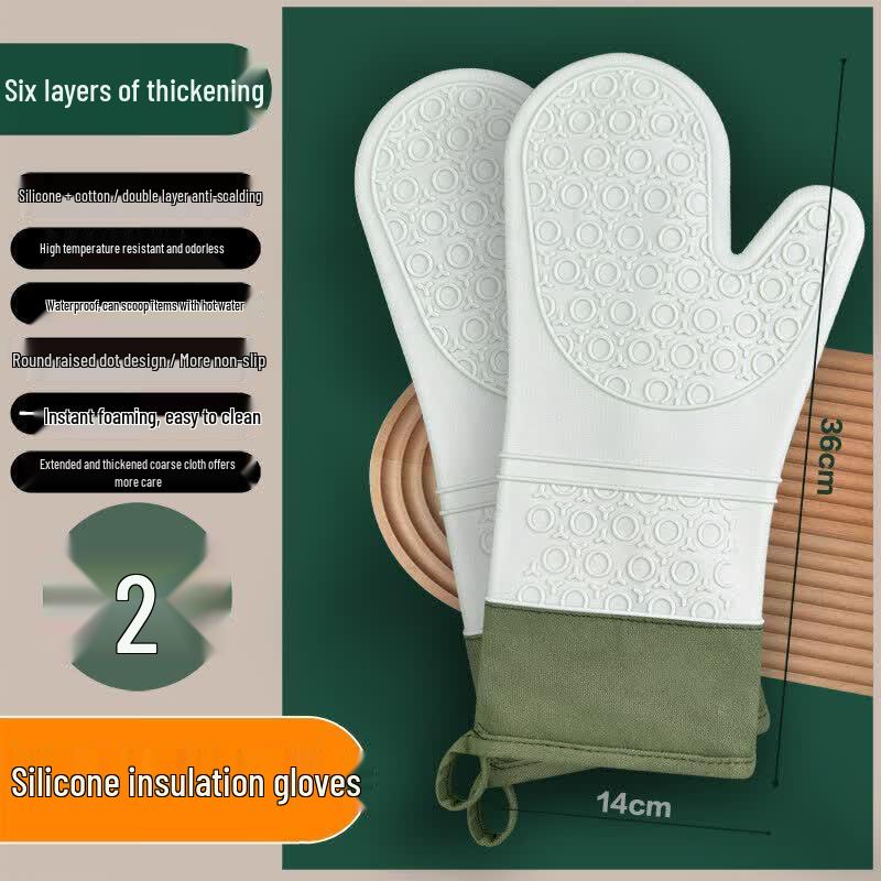 ZISIZ Silicone Heat Resistant Kitchen Gloves