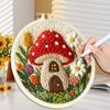 Punch Needle Embroidery Kit Floral Package Set Punch Needle Kit For Beginner Sewing Poke Handmade Crafts for Adults Diy Gift
