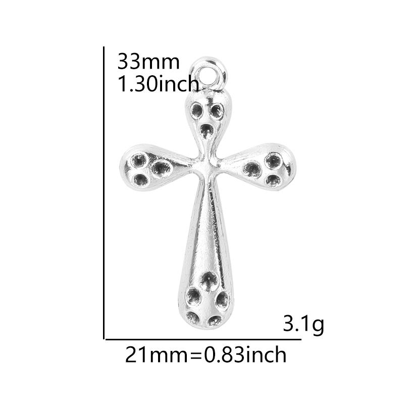 6pcs Religious Metal Retro Silver Color Cross Pendant Charms For Jewelry Making Bulk Christ Jesus Pendants DIY Necklace Earrings