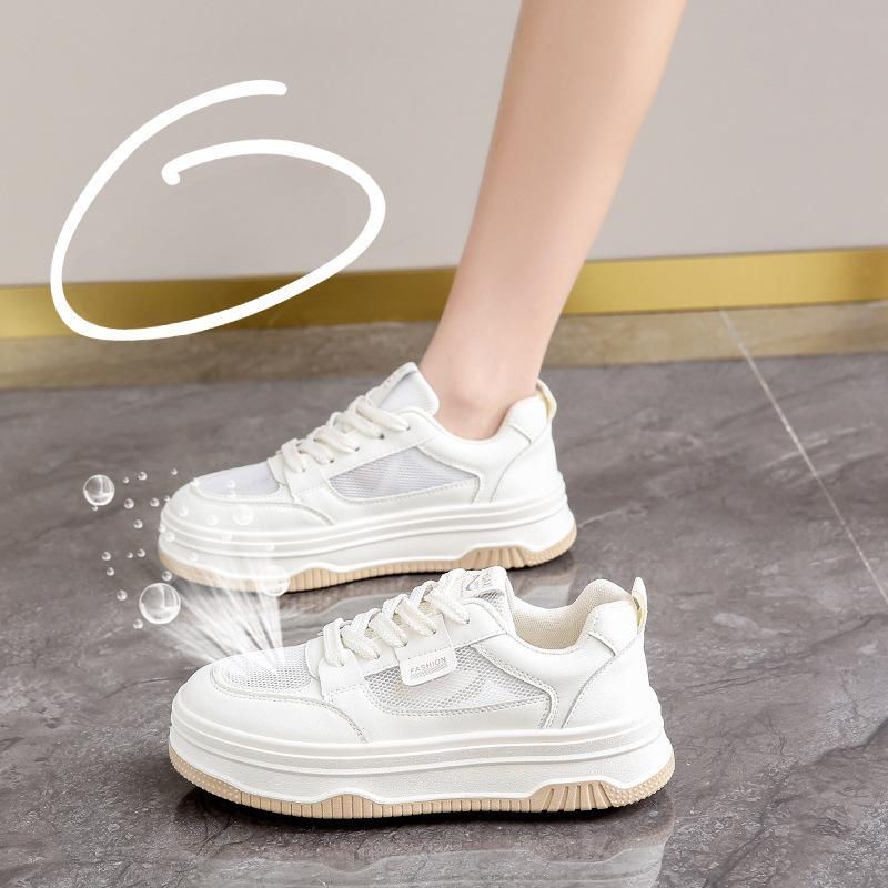 

Маленькие белые туфли, женские летние новые повседневные кроссовки для сёрфинга, универсальные сетчатые износостойкие дышащие спортивные туфли на толстой подошве 40