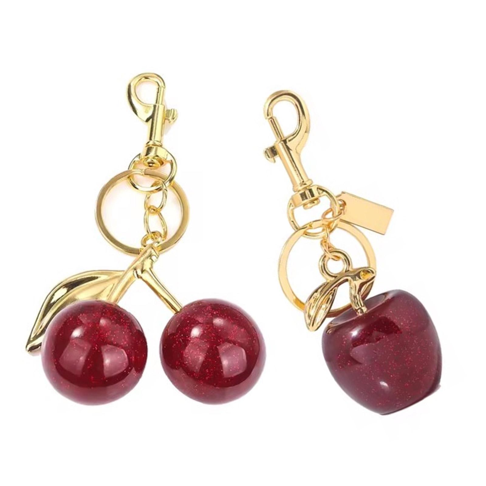 

Блестящая подвеска-вишенка Модный аксессуар Брелок-яблоко Стильная подвеска для ключей Подходит для взрослых, друзей и семьи