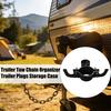 Trailer Tow Chain Organizer And 7-Way Plugs Holder Heavy Duty Aluminum Metal Rust-Proof Towing Accessory for RV Trailer Hitch Cable Management