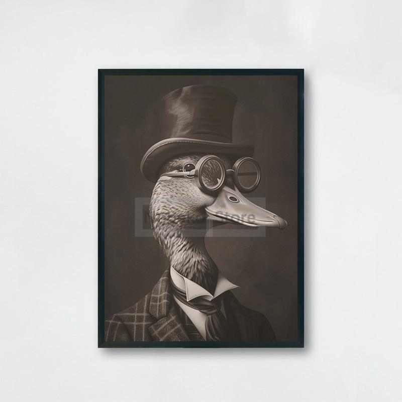 

Джентльмен Винтаж Животные Плакат Антикварный Дизайн Принты Картина Холст Ретро Настенные Картины Домашняя Комната Монохромный Декор 40x60cm No Framed