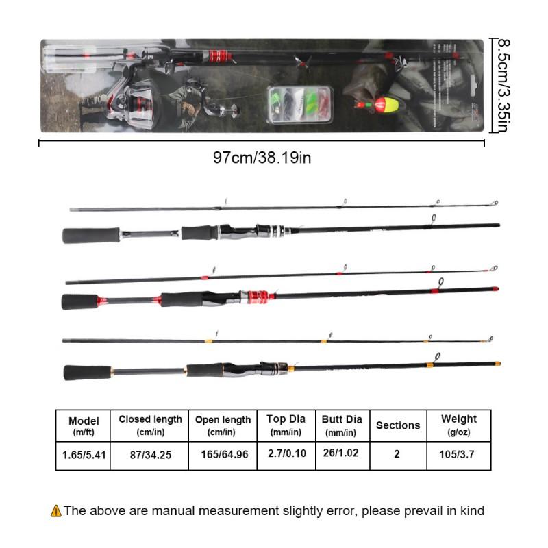 1.65m F-7 Spinning Rod Combo Freshwater Light Saltwater Fishing Portable Plug-in Handle Soft Lure Ready