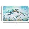 Watercolor Sea Turtle Blue Bathroom Rugs, Nautical Marine Animals Underwater Sea World Bath Rugs, Cute Bath Mats for Bathroom Shower Floor Decor, 17