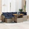 VidaXL Garden Lounge Set with Cushions 7 Pcs Grey Braided Resin 3327064