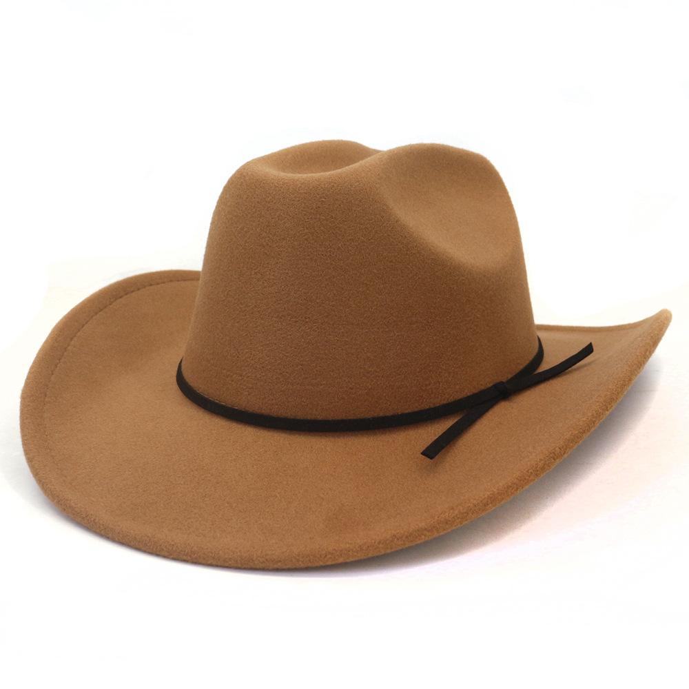 Winter Herbst Western Cowboy Hut Für Frauen Männer 8CM Birm Gentleman Jazz Caps Cowgirl Kirche Hüte sombreros de vaquero