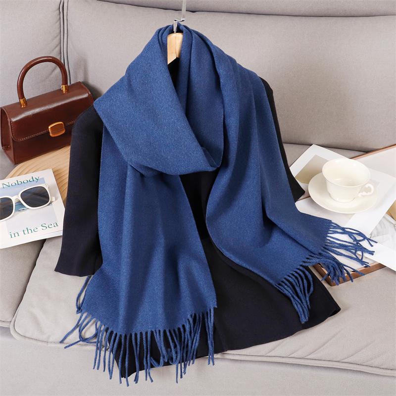 69 Colors Winter Scarf for Women Warm Cashmere Scarves Hijab Solid Lady Long Shawl Wrap Female Pashmina Bandana Poncho Stoles