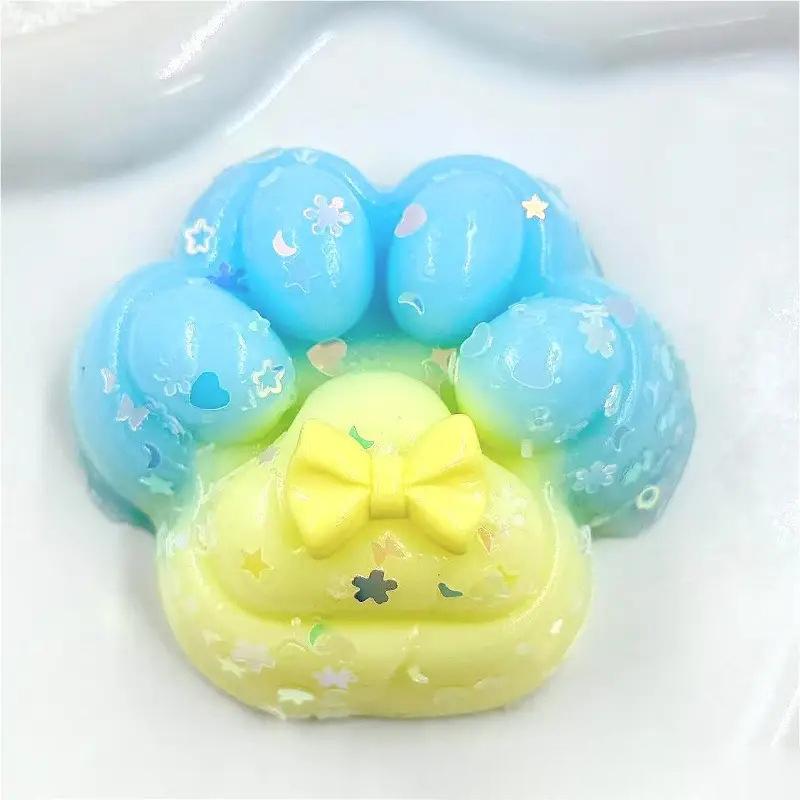 Taba Squishy Cat Paw Squeeze Toys, Squishy Toys Relax, Soft Jelly Kitty Squeeze Fidget Toys, Parent-child Interactive Toys, 6.5cm
