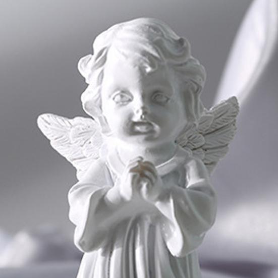 huaqianguhh Resin Cherubs Figurine, White Angel Statue, Garden Praying Cherub Sculpture, Indoor Outdoor Home Decoration, Cute Adorable Angle Sculpture