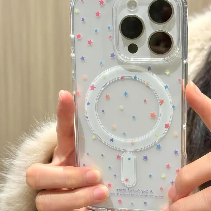 Full Screen Star Cute Creative Magnetic Phone Case For iPhone 16 E 15 14 13 12 11 Pro Max X XR XSMax SE2 7 8 Plus Cover