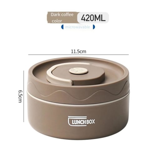 Chaksy Food Warmer Lunch Container, Stainless Steel Insulated Lunch Container, Portable Insulated Lunch Box, Brown, Durable