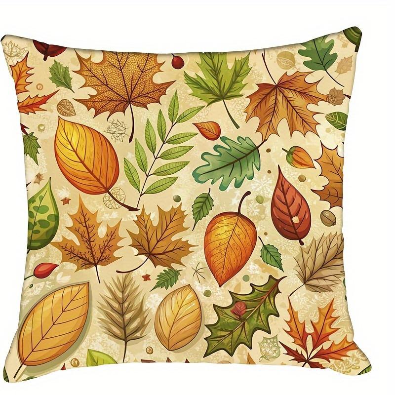 

Домашній Декор Осіннє Листя та Гарбузи Наволочки з Патерном Чохол для Подушки Підходить для Дивана Спальні Автомобіля Наволочка 16x16Inch