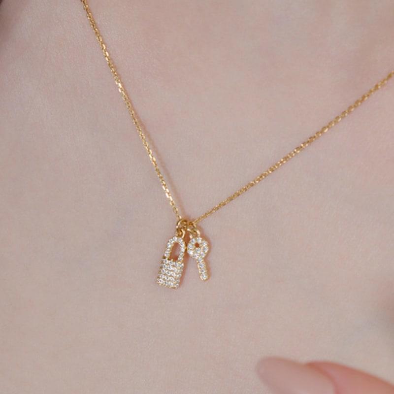 Reve Rock & Key DQ Pave Necklace