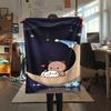1PC Bubu Dudu Print Flannel Blanket, High quality All Seasons, Home Decor, Warmth and Comfort, Perfect for Christmas Gifts