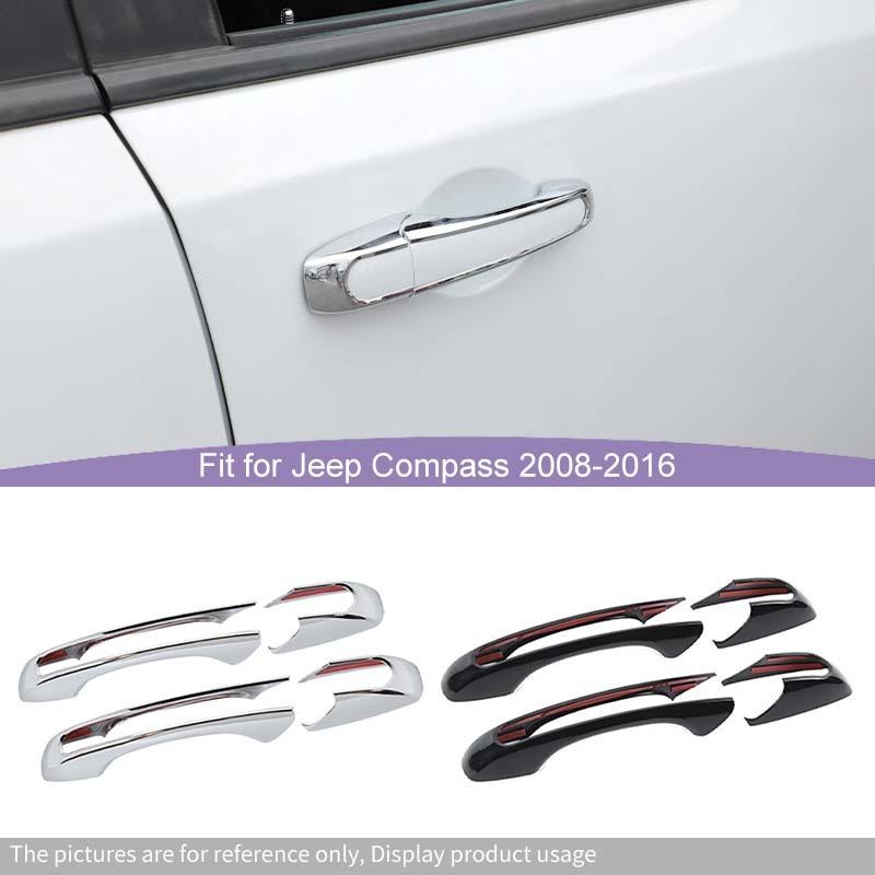  ABS Door Handle Decoration Cover Sticker Fit For Jeep Grand Cherokee 2011-2020/Jeep Patriot 2011-2016/Jeep Compass 2008-2016 Exterior Accessories
