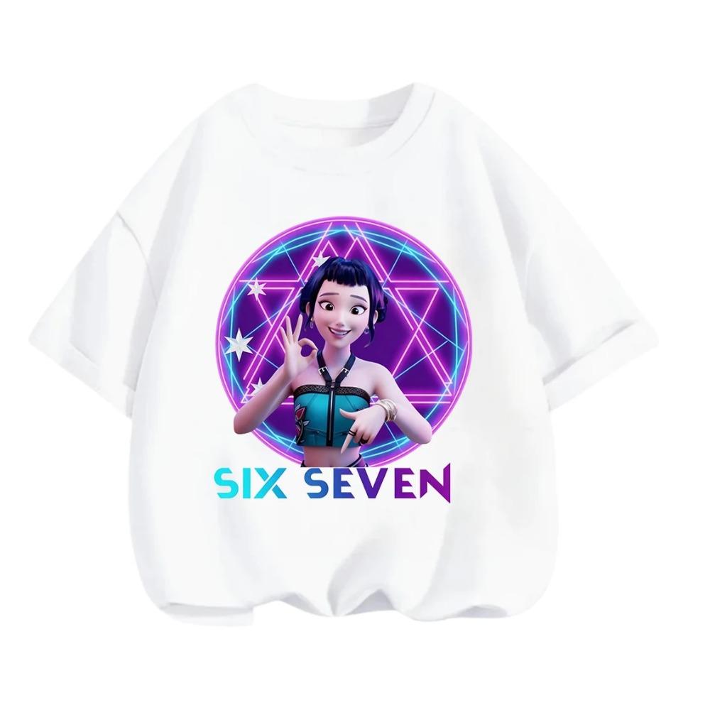 Fashion Trendy Fun 2026 67 Six Seven Crew Neck Tshirt 3-14Y Boys Girls Summer Cute Kawaii Cartoon Street Hot Outdoor Casual