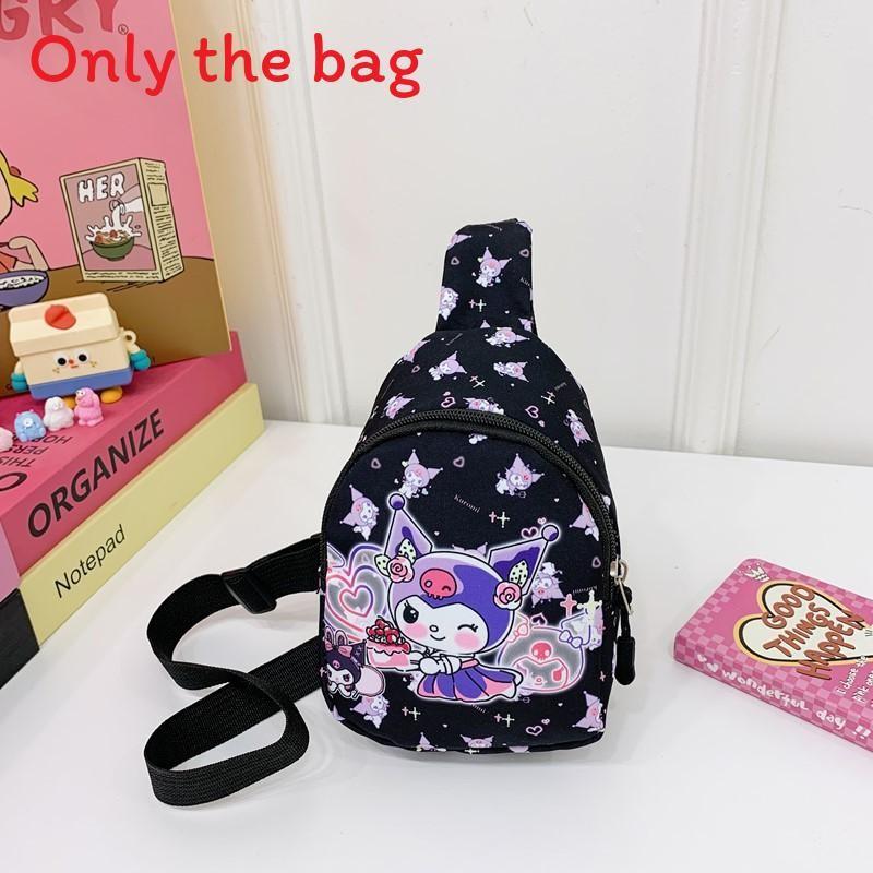 Sanrio Kuromi Cartoon Kids Chest Bag With Breathable Nylon For Daily Use