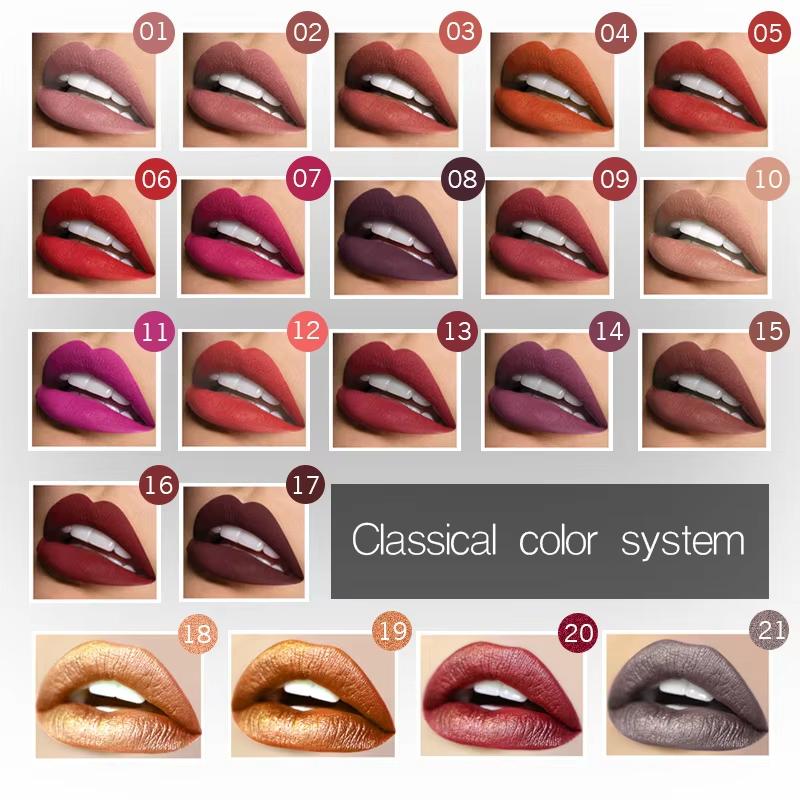 Matte Liquid Lipstick - Waterproof, Matte & Glossy, Nude To Red Hues - Long-lasting, Hydrating Formula - Waterproof Matte Velvet Lip Tint