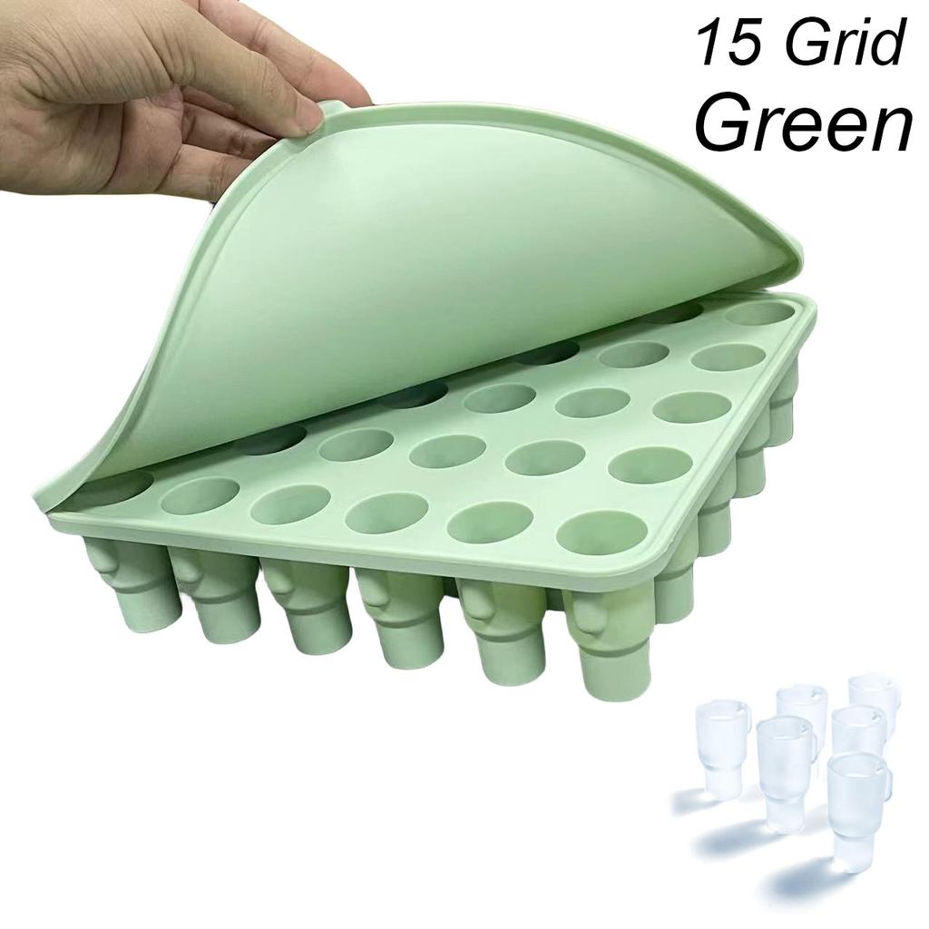 2/3/4/30 Grid Ice Cube Tray Mold for Tumbler Stanley Cup Silicone Cylinder Ice Cube Maker Mold with Lid For 20oz 30oz 40oz