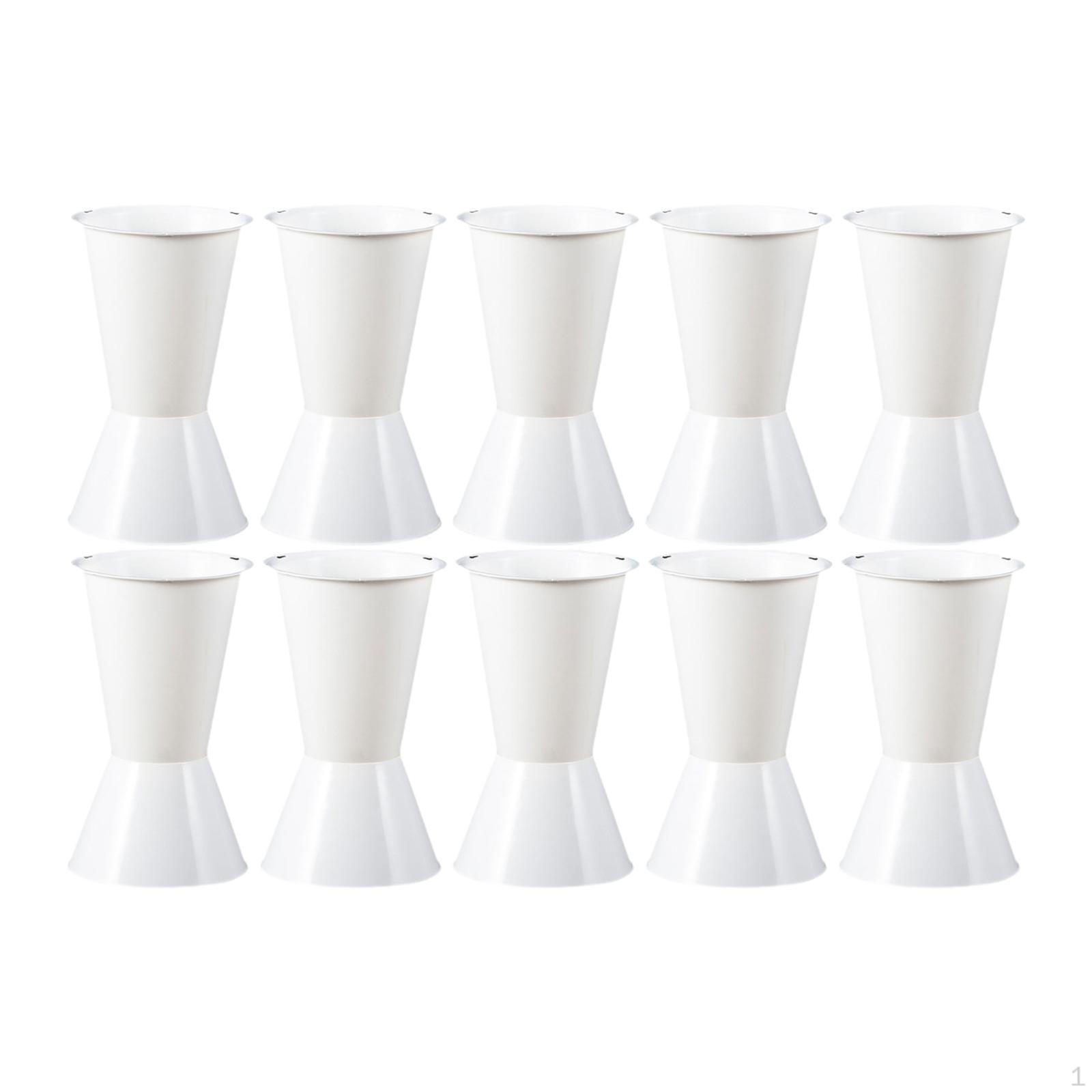 

10 Pieces Flower Buckets Cone Vase Decorative Multipurpose Floral Arrangement білий