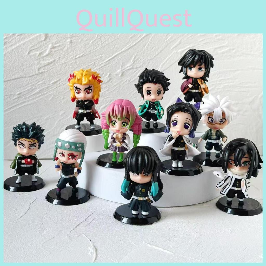 Demon Slayer Handpainted Pvc Model Figures With Assembleable Design For Collectors