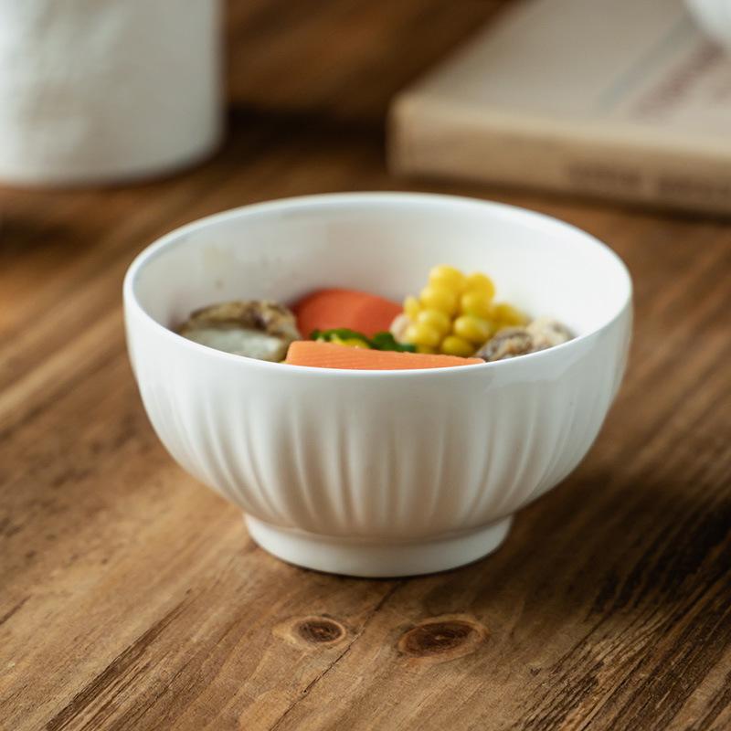 Cremewind Keramik Reisschüssel Premium-Sinn Schlichte Frühstücks-Porridge-Suppenschüssel Rund Praktisch Zuhause Täglich Salatschüssel