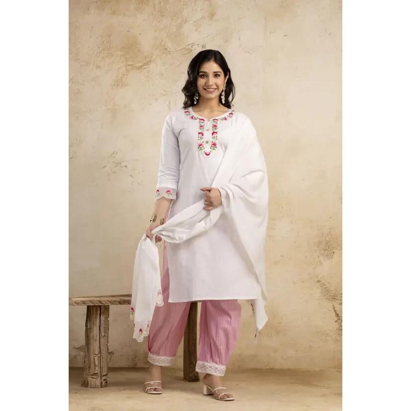 Indian Designer Kurta Pant Dupatta Set Women Bollywood Top Tunic Kurti Dress VSO-1699 c