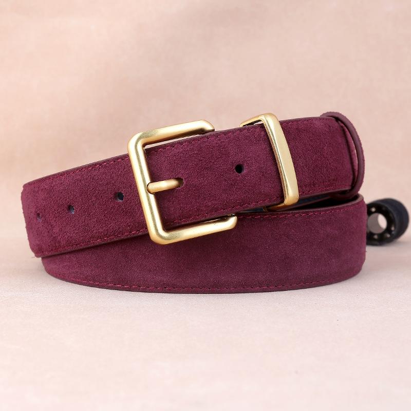 Leather Belt Ladies Cowhide Velvet Belt Casual Pin Buckle Women'S Belt Trend