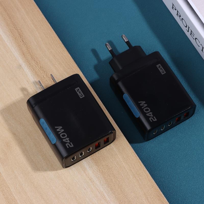 5 In 1 240W USB C Charger Multi Ports High Speed USB Charging Adapter Quick Charging Phone Charger Power Adapter EU/US Plug