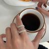 Korean Fashionable 925 Silver Open Ring For Women With Unique Wave Pattern