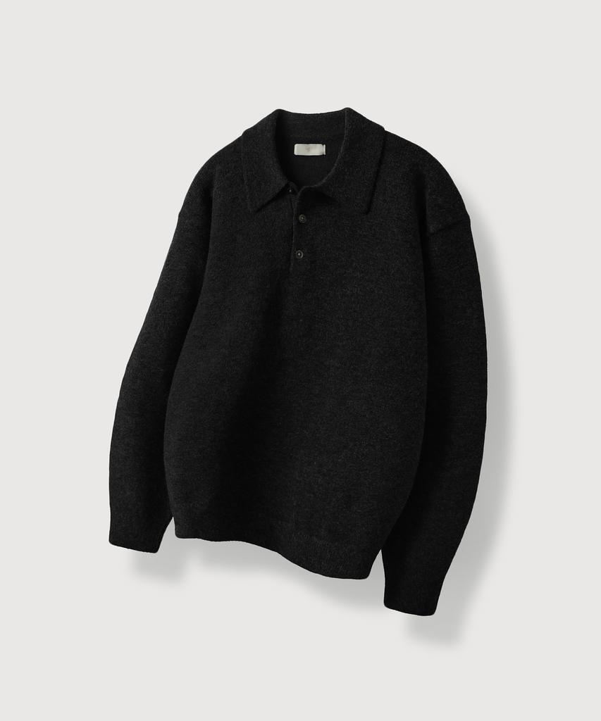 MOOD INSIDE Soft Warm Button Collar Knit_Black