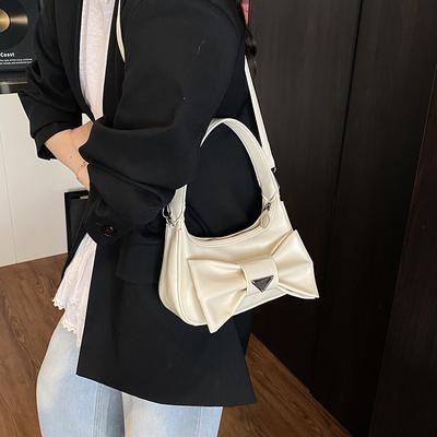 Bow Underarm Bag Spring and Summer New Retro Messenger Bag Fashionable and Popular Commuter Shoulder Bag