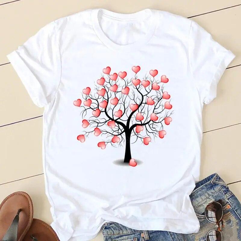 Women Avocado Love Sweet 90s Short Sleeve Graphic Tee T-shirts Female Ladies Fashion Casual Clothing Summer Tshirt Clothes
