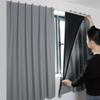 Solid Color Blackout Curtains Self-adhesive Insulation Curtains Window Drapes  for Bedroom Bathroom