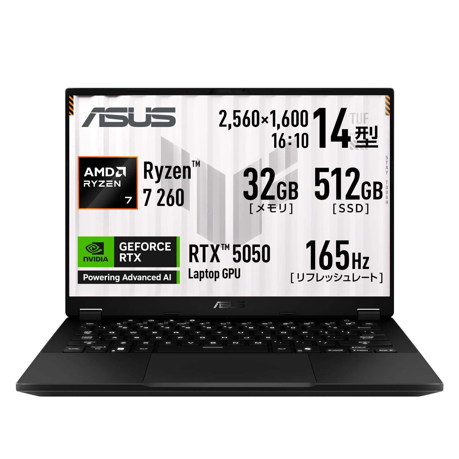 

ASUS TUF Gaming A14 FA401UH Gaming Laptop with RTX AMD Ryzen 7 260 32GB 512GB 165Hz Refresh Illuminated Windows Battery Copilot Video Jaeger Model