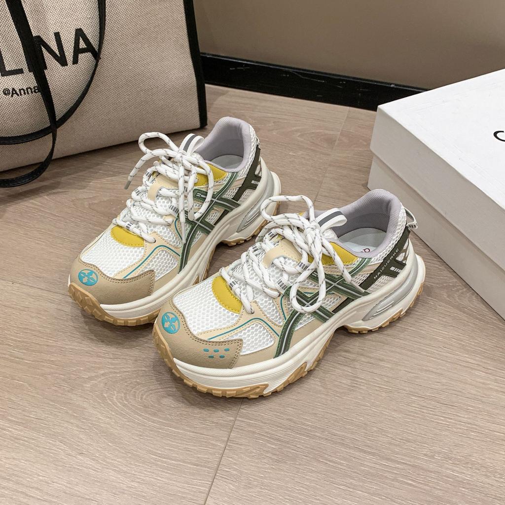 Summer dad shoes women's single net breathable versatile non-slip casual sports shoes 2025 new thin travel running shoes