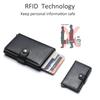 Men's RFID Blocking Card Holder Carbon Fiber Slim Mini Wallet, Anti-Theft Credit Card Case with Money Bag Small Black Male Purse