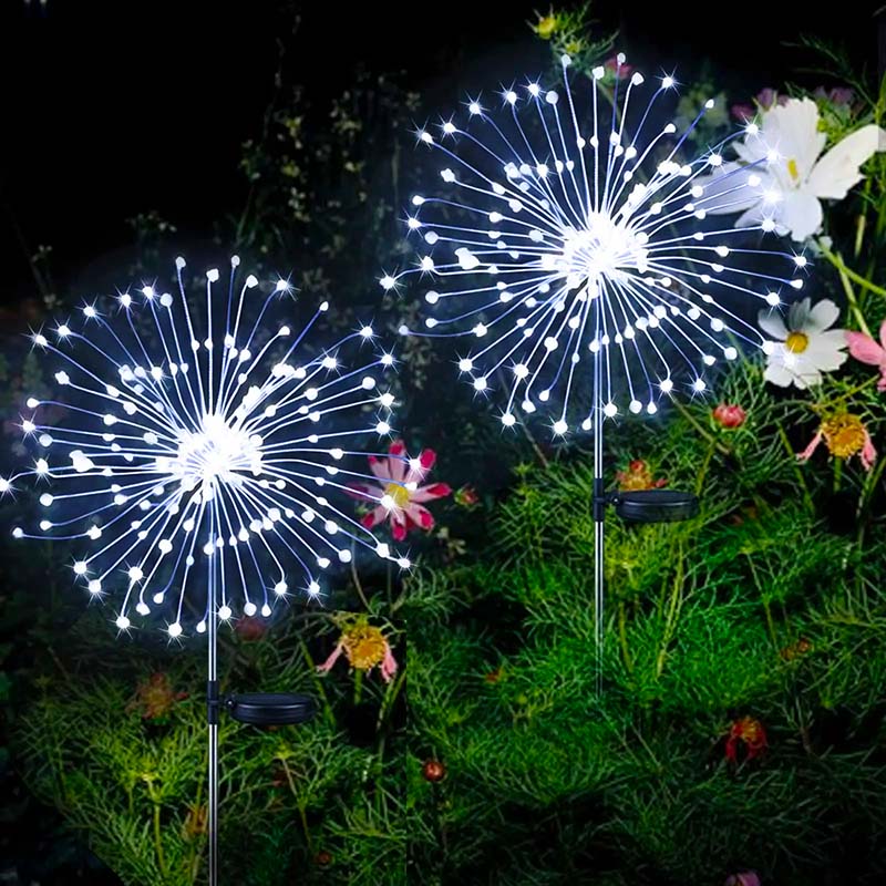 Solar Fireworks Light Outdoor Waterproof Light 2-piece Set Garden Courtyard Road Lawn Decoration Copper Wire