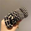 5Pcs Korean High-Elasticity Seamless Hair Ties,Black and White Checkered Traceless Hair Ring,Simple and Durable Thick Hair Bands