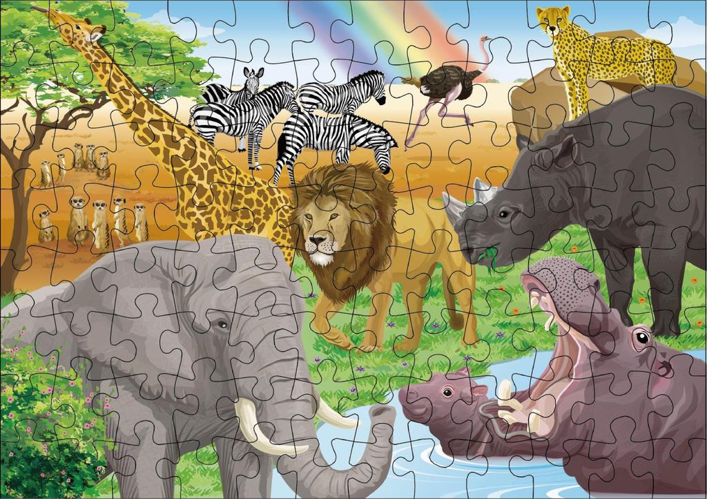 KUMON PUBLISHING KUMON Jigsaw Puzzle STEP Animals of Nature Educational Toy Jigsaw Puzzle 96 117 140 pieces Ages 3 and up KUMON 5 Children's pieces,
