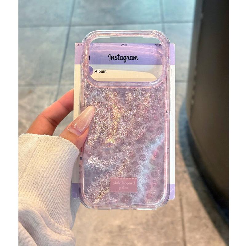 New Trendy Cute Pink Purple Leopard Prints Phone Case For iPhone17 16 15 14 13 12 11 Pro Max 78Plus XS XR SE Silicone Soft Cover