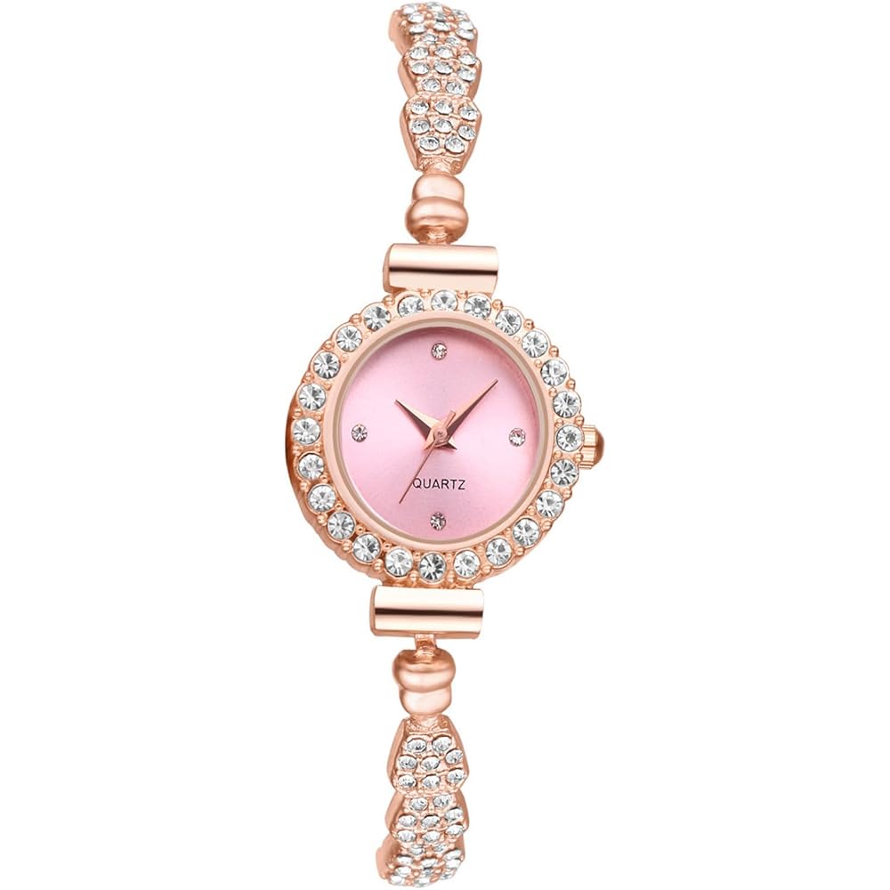 Fashion Time Women s Analog Waterproof Bracelet Watch Pink Gold Adjustable Alloy Casual Business Accessory