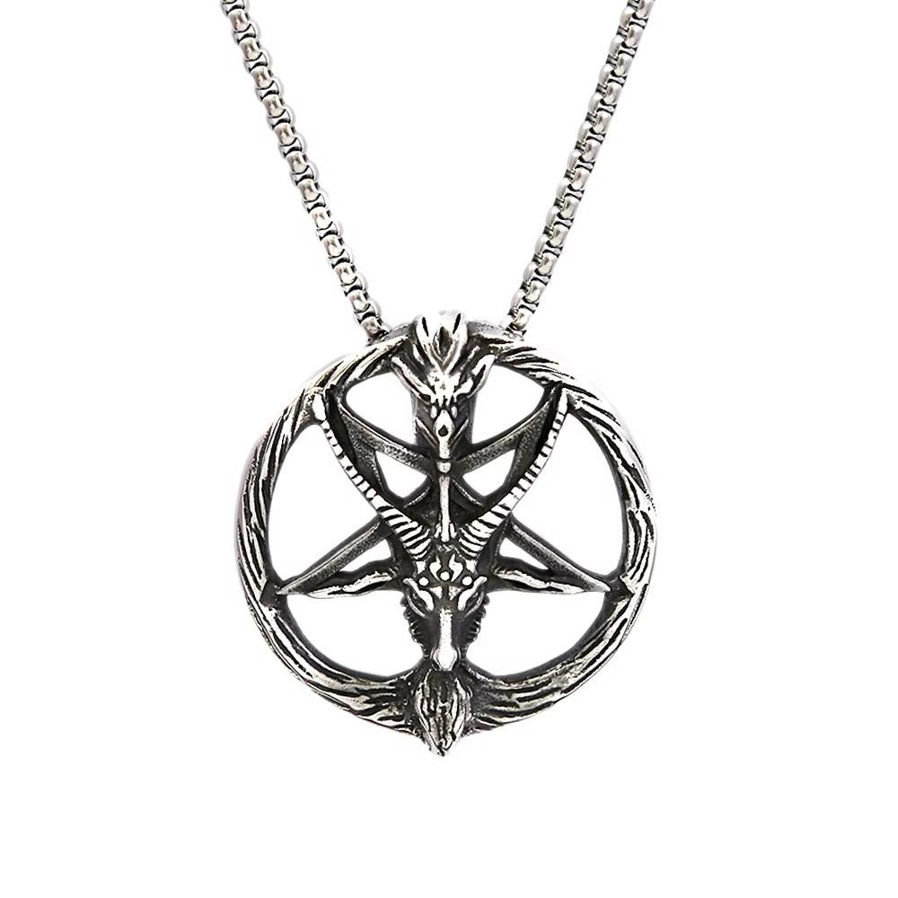 Accessories Retro Domineering Animal Sheep Stainless Steel Pendant Necklace Men's Personality Punk Sheep Head Pendant