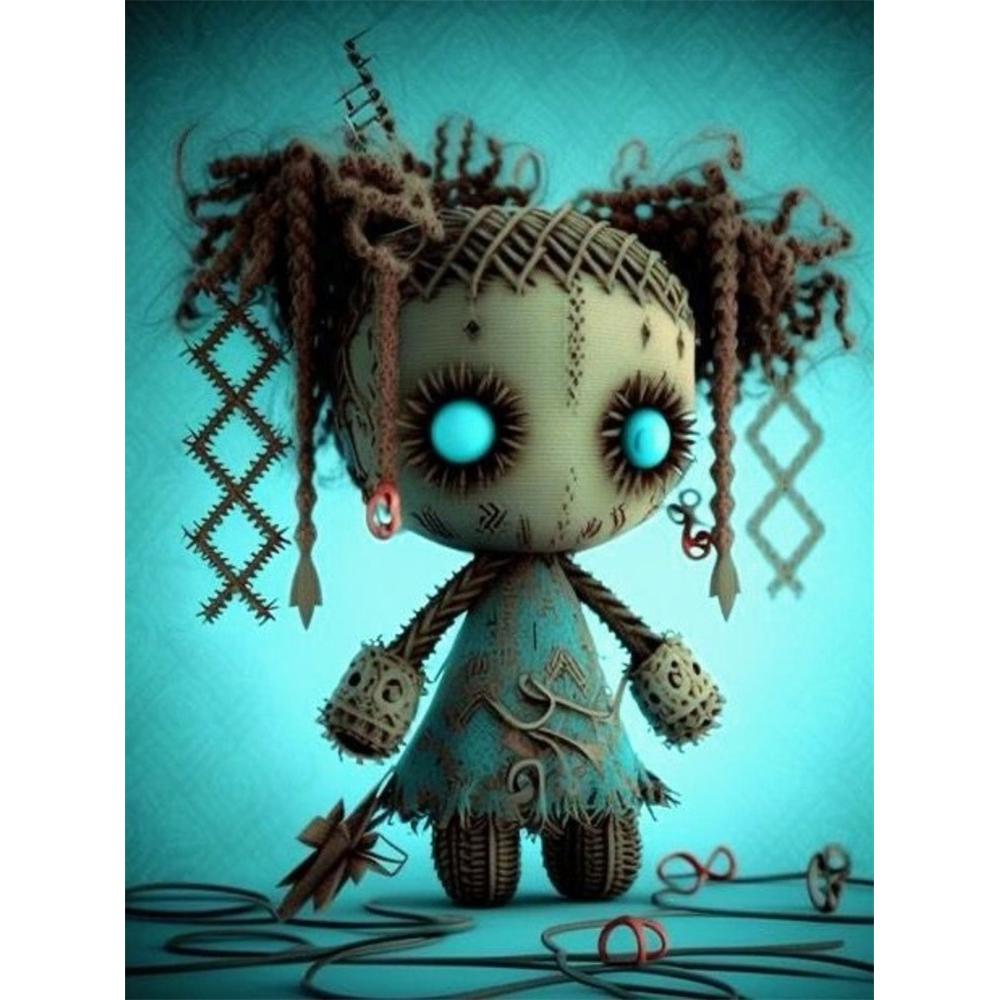 2026 New Dark Gothic Automaton Doll 5d Full Diamond Painting Skeleton Cartoon Character Crystal Cross Stitch Mosaic Home Decor