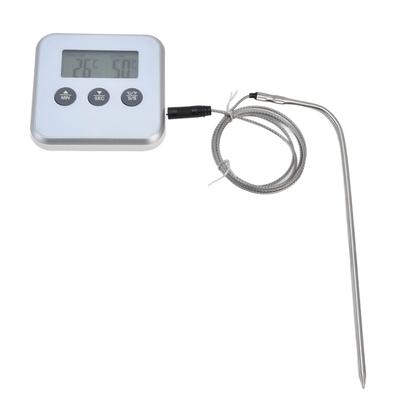 Termômetro de Carne Inteligente 3 Botões Visor LED Digital Multifuncional Termômetro de Forno com Sonda