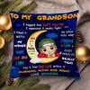 1Pc To My Grandson Moon Boy Heartfelt Message Throw Pillow Cover,Suitable For Bedroom,Living Room,Sentimental Gift From Grandma