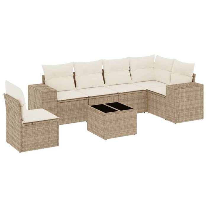 VidaXL Garden Lounge Set with Cushions 7 Pcs, Patio Sofas, Patio Furniture Set, Outdoor Furniture, Beige 3254975